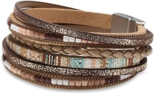 Fesciory Leather Wrap Bracelets
