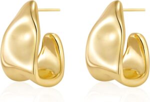 Gold Stud Earrings for Women - Image 4