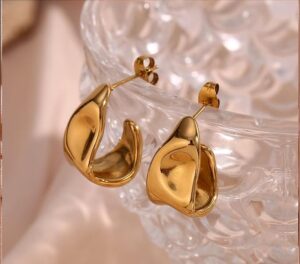 Gold Stud Earrings for Women - Image 3