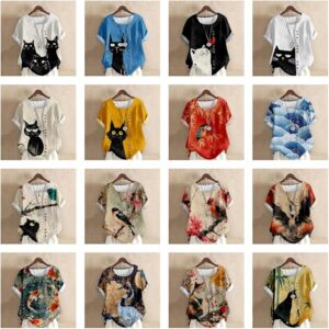 Japanese Print Women Summer Shirts - Image 2