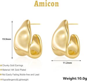 Gold Stud Earrings for Women - Image 2