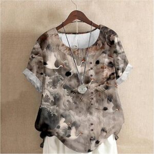 Japanese Print Women Summer Shirts - Image 4