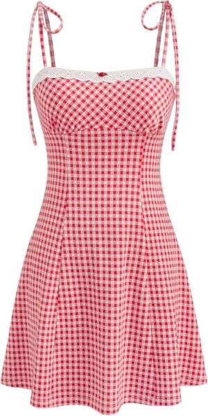 Womens Summer Gingham Dress - Image 4